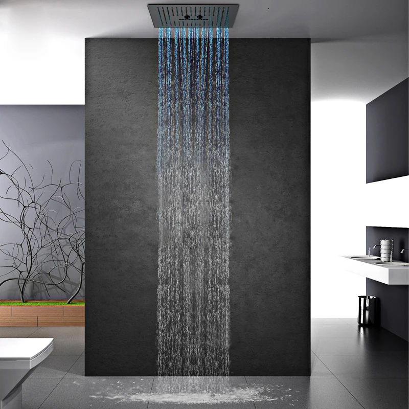 

16 inch remote control light black light shower head shower head shower color shower head shower mist waterfall shower roof