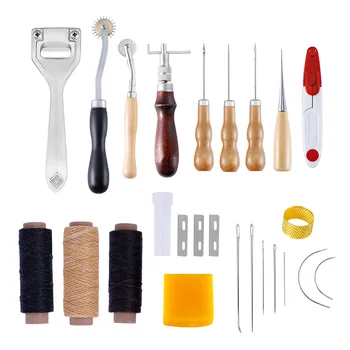 

Thread Awl Waxed Thimble Hand Stitching Sewing Stamping Leather Craft Tools Kit 2019NEW Hot Accessory Professional Durable DIY