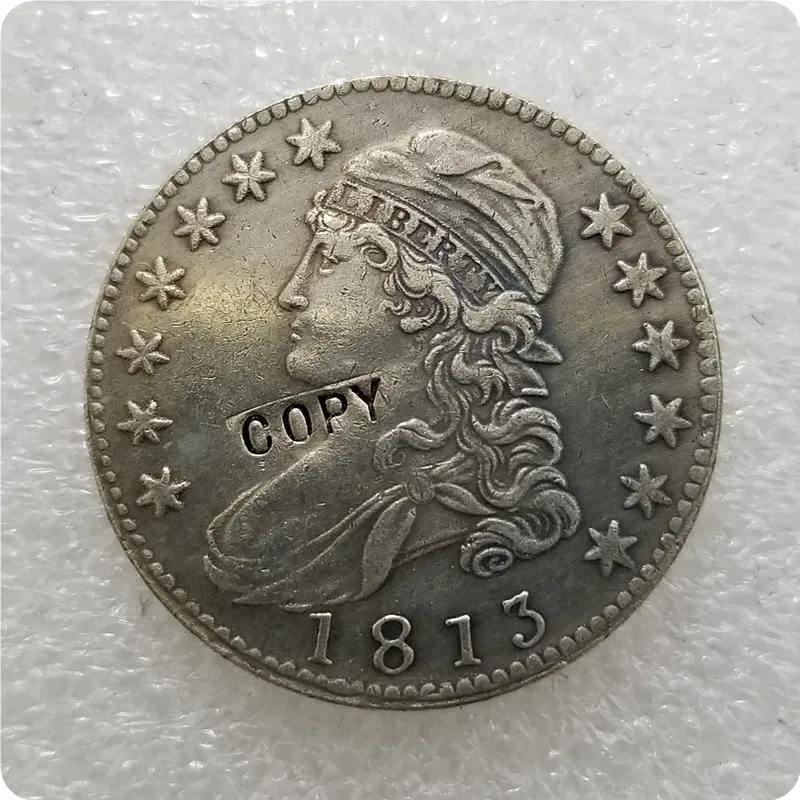 США 1807-1836 покрытый монета пол доллара 50 центов 1/2 копия доллара монеты-копии монет медаль коллекционные монеты значок - Цвет: 1813