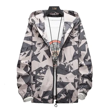 

#2426 Plus Size Jacket Coat Men Hoodies Casual Loose Camouflage Coats Male Hooded Harajuku Japan Style Spring Autumn Tops Thin