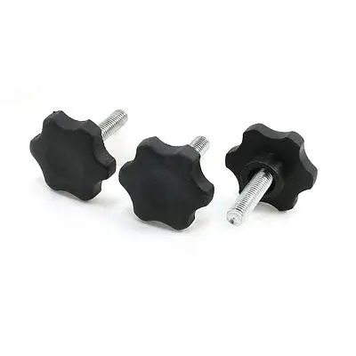 

M8 x 30mm Thread 40mm Diameter Antislip Star Shaped Head Clamping Knob 3Pcs