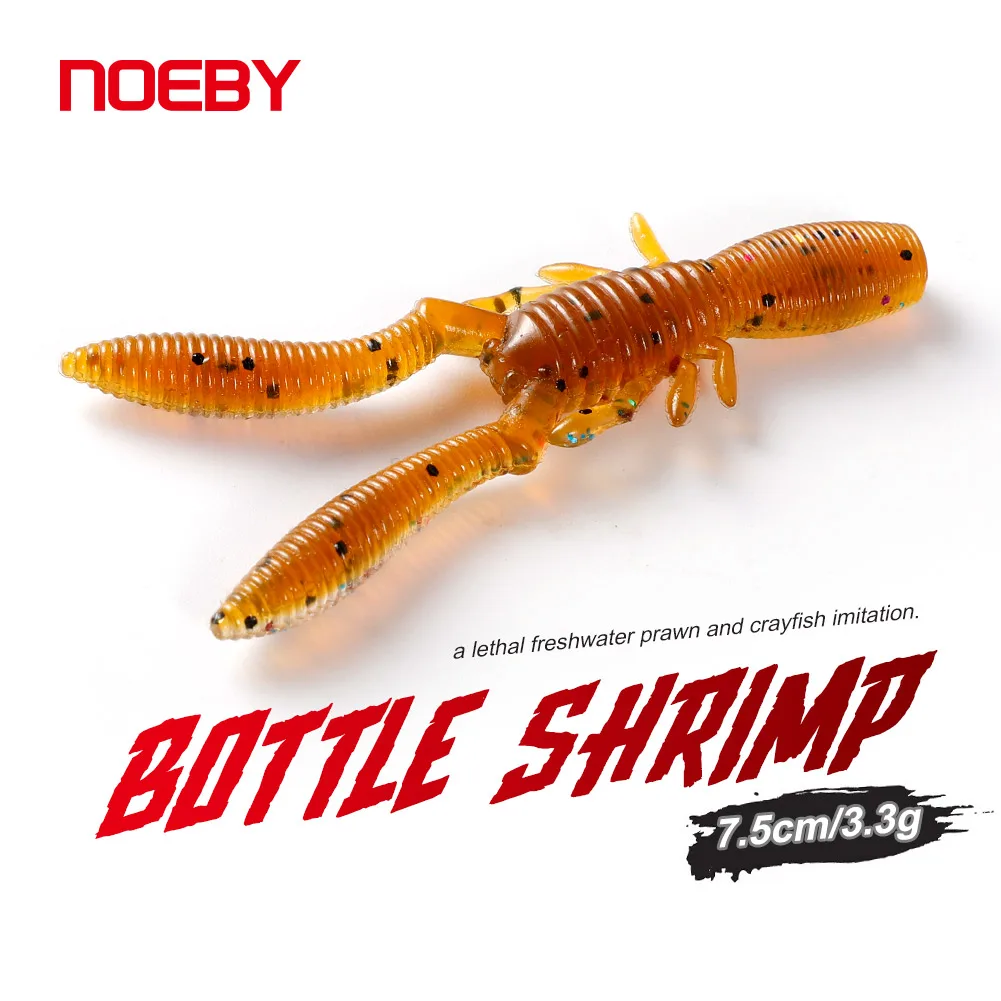 NOEBY-Bottle Shrimp Silicone Soft Bait, Artificial Worm, Swimbait for Saltwater  Fishing, Sea Bass Fishing Lure, 7.5cm - AliExpress