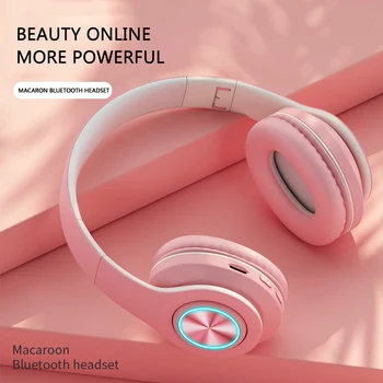 

Cute Girl Adult Bluetooth Headphones with Microphone Headset Stereo Music Volume Control Foldable Earphone For Children Gift