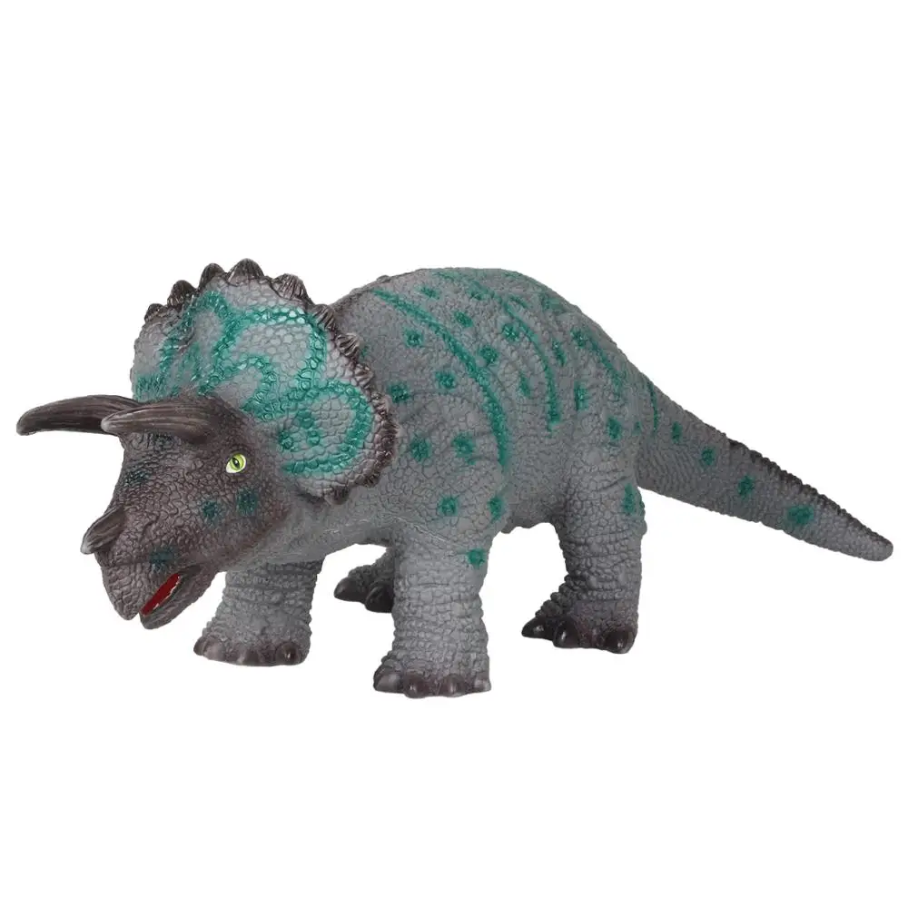 Huang Cheng игрушки 19 дюймов Трицератопс динозавр фигурка животного Модель ПВХ мягкое прикосновение чучела с хлопком серый детские игрушки Мир животных