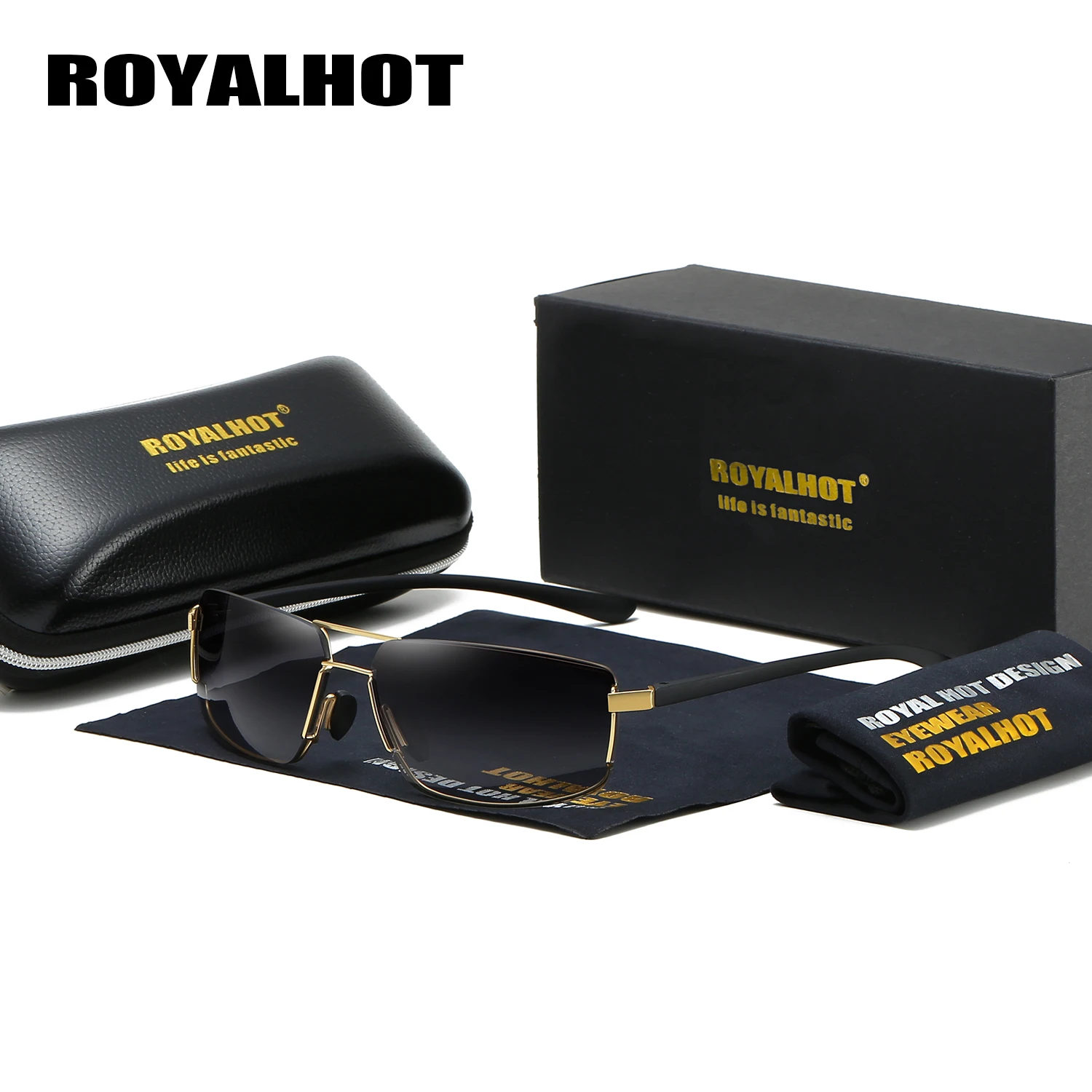 Солнцезащитные очки RoyalHot с овальной оправой для мужчин и женщин из сплава