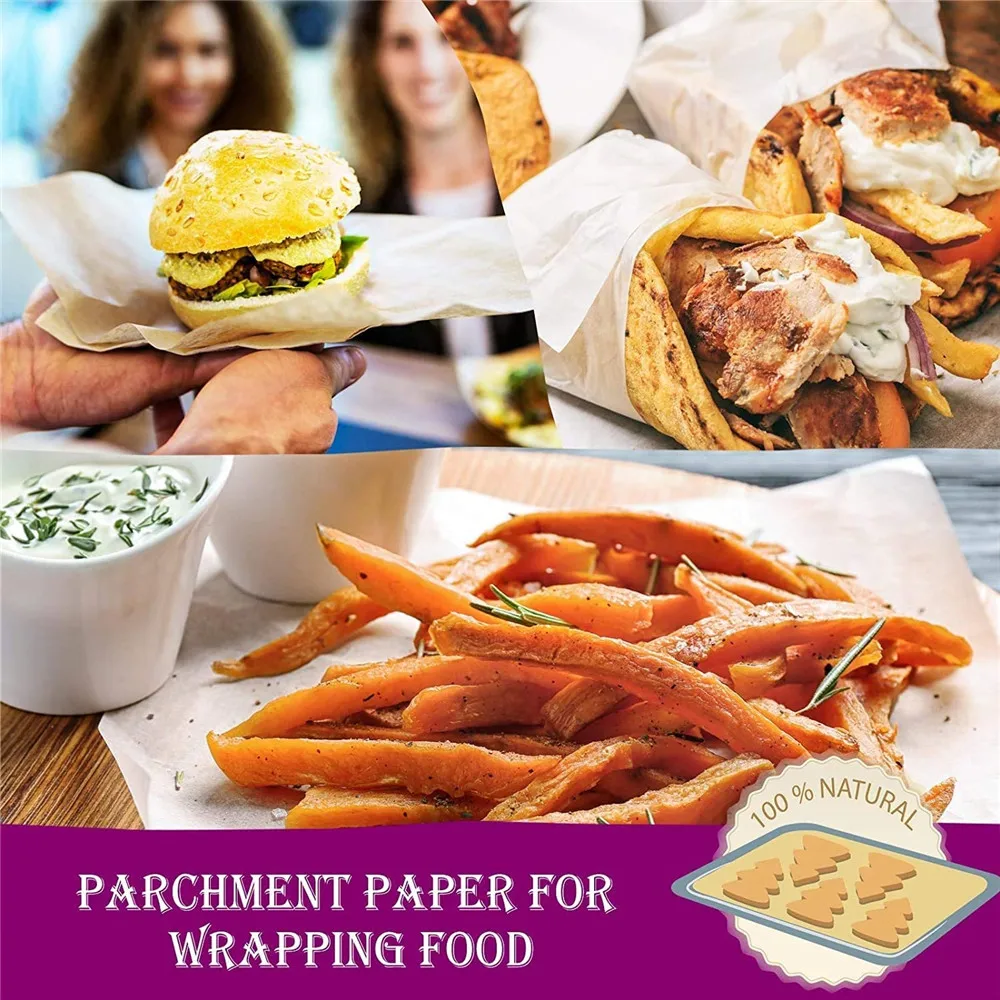 Parchment Paper Non-stick Baking Parchment Roll Unbleached Baking Pan Liner  For Kitchen Air Fryer Steamer Cooking Bread