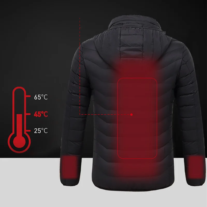 XS-XXL для женщин USB электрическая батарея с подогревом куртки для улицы с длинным рукавом Отопление с капюшоном пальто куртки теплая зимняя теплая одежда