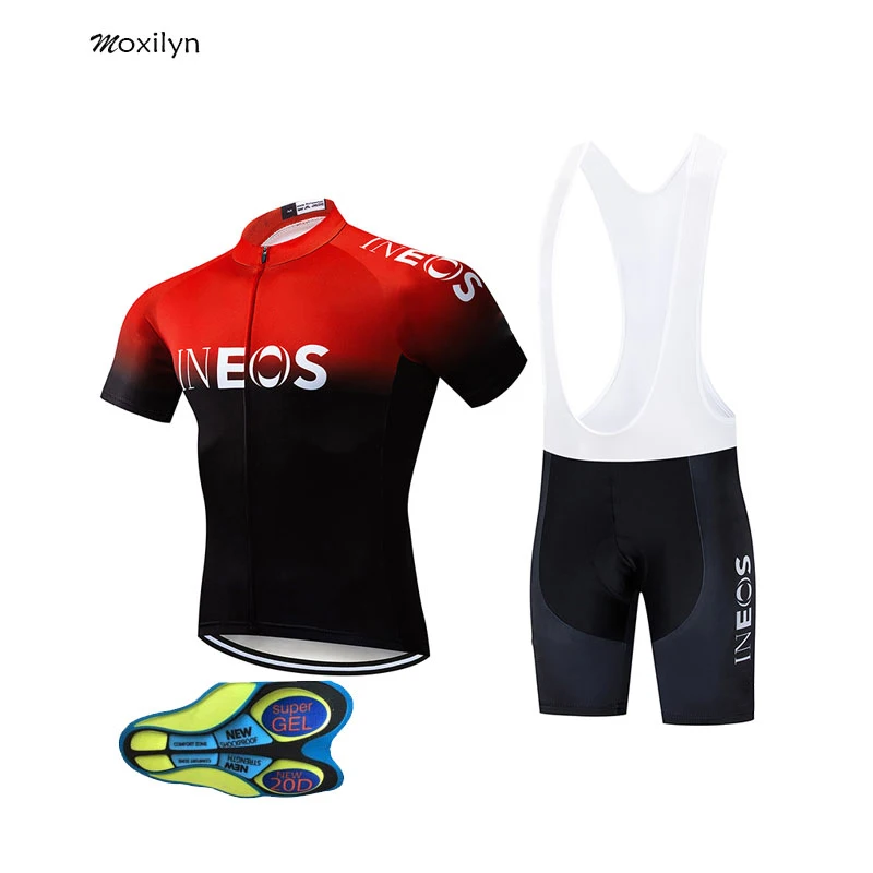 New INEOS Team Summer Cycling Jersey Set Breathable Team Racing Sport Bicycle Jersey Men Cycling Clothing Short Bike Jersey - Цвет: ineos set -1