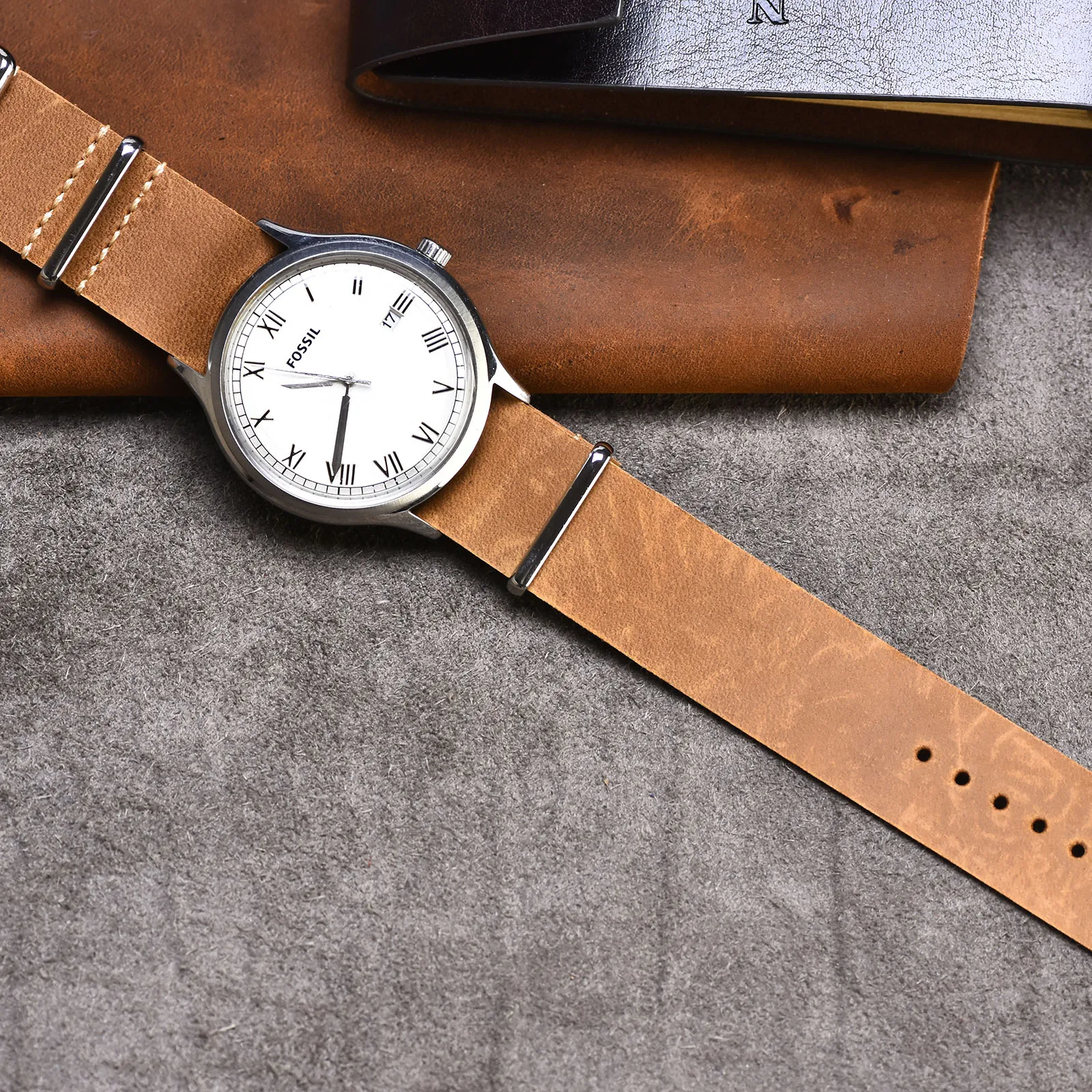 BEAFIRY Nato Watch Band 18mm 20mm 22mm Calfskin Leather Strap Watchband for Men Women huawei samsung Black Blue Red tan green