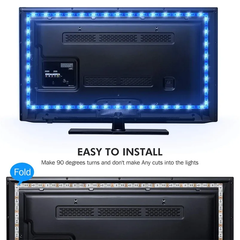 USB Led Strip Rgb Controller Backlight Length 7.87in (2.4M) Suitable for 40-65 feet hd TV 16 Colors Luces Led Decoracion 40SEP033