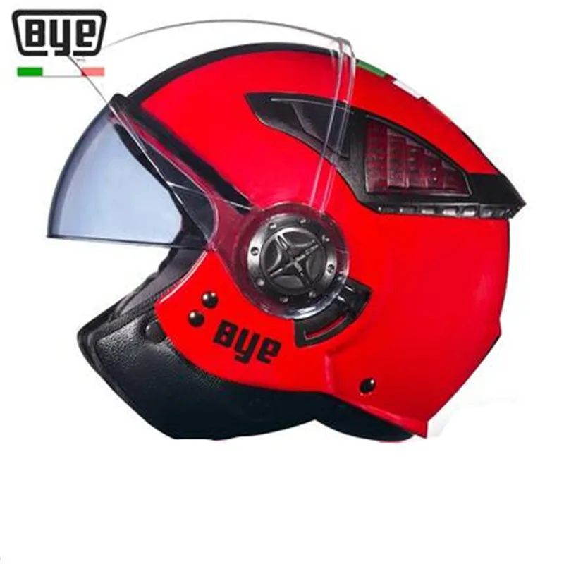 

ECE Red color New Retro Vintage Motorcycle Helmet Chopper Scooter Synthetic 3/4 Open Face Four Season Moto Helmet DOT M L XL v