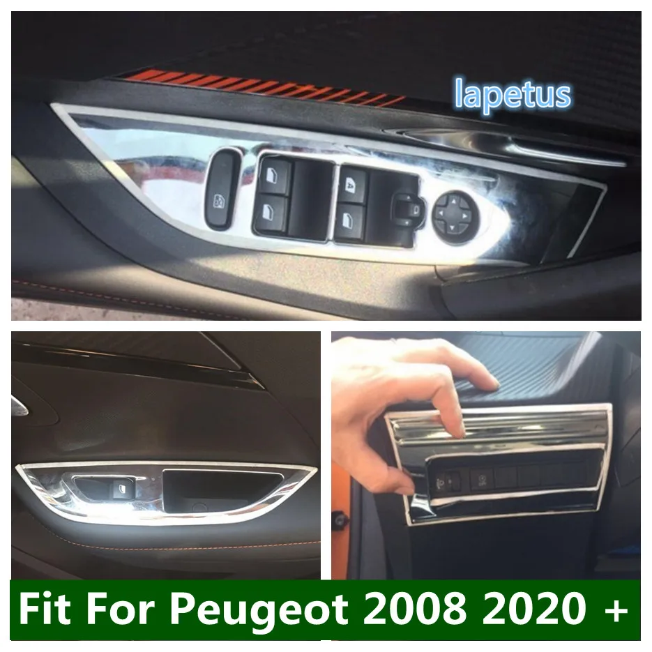 Auto Armrest Window Glass / Head Lights Lamps Adjust Button Switch Cover Trim Interior Accessories For Peugeot 2008 2020 2021 | Автомобили