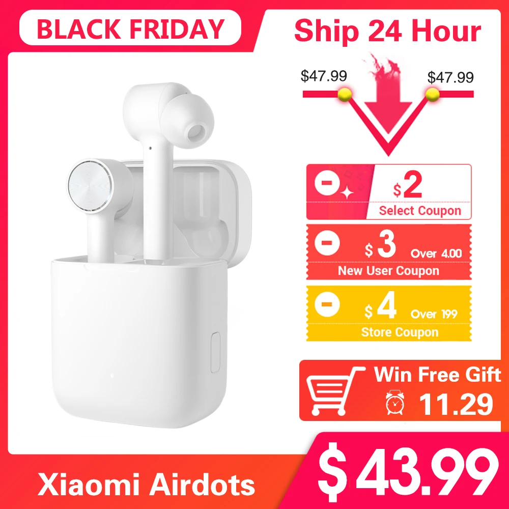 Xiaomi Airdots Pro Bluetooth наушники Air TWS гарнитура истинный беспроводной стерео смарт сенсорный ANC автоматическая пауза кран управление спортивные наушники