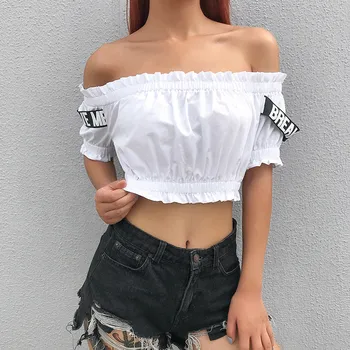 

Summer Women Casual Off Shoulder Tank Top Vest Blouse Sleeveless Crop Top Shirt Tank Tops Vest Blouse Crop Tops T Shirt