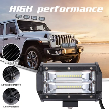 

5 Inch 240W Double Row Flood Bar 24000 Lumens Driving Fog Led Off Road Lights For Trucks Je ep Atv Utv Suv Boat Marine,1Pc