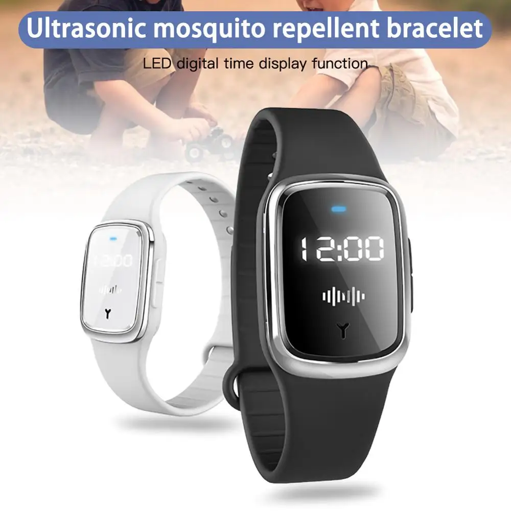 

Portable Mosquito Repellent Bracelet Ultrasonic Mosquito Repellent Watch Capsule Insect Bugs Anti-mosquito Electronic clock