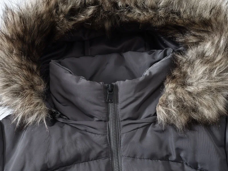 Три цвета женская одежда зимний ветрозащитный Теплый с капюшоном длинный тонкий Повседневная парка пальто черный серый