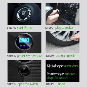 

Portable Car Air Compressor Digital Tire Inflator Air Pump 150 Psi Auto Air Pump For Car Motorcycle Led Light Tire Pump