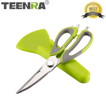

TEENRA Multifunctional Kitchen Scissors Household Chicken Bone Scissor Kitchen Shears Fish Duck Cut Magnetic Case Cutter