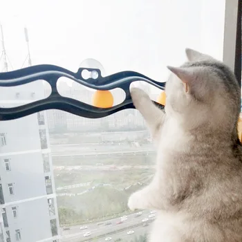 

Pet Cat Funny Ball Toy Windows Sucker Cat Toy Play Pipe With Balls Cat Interactive Toy Track Play Tunnel Pet Toys Products 1pc