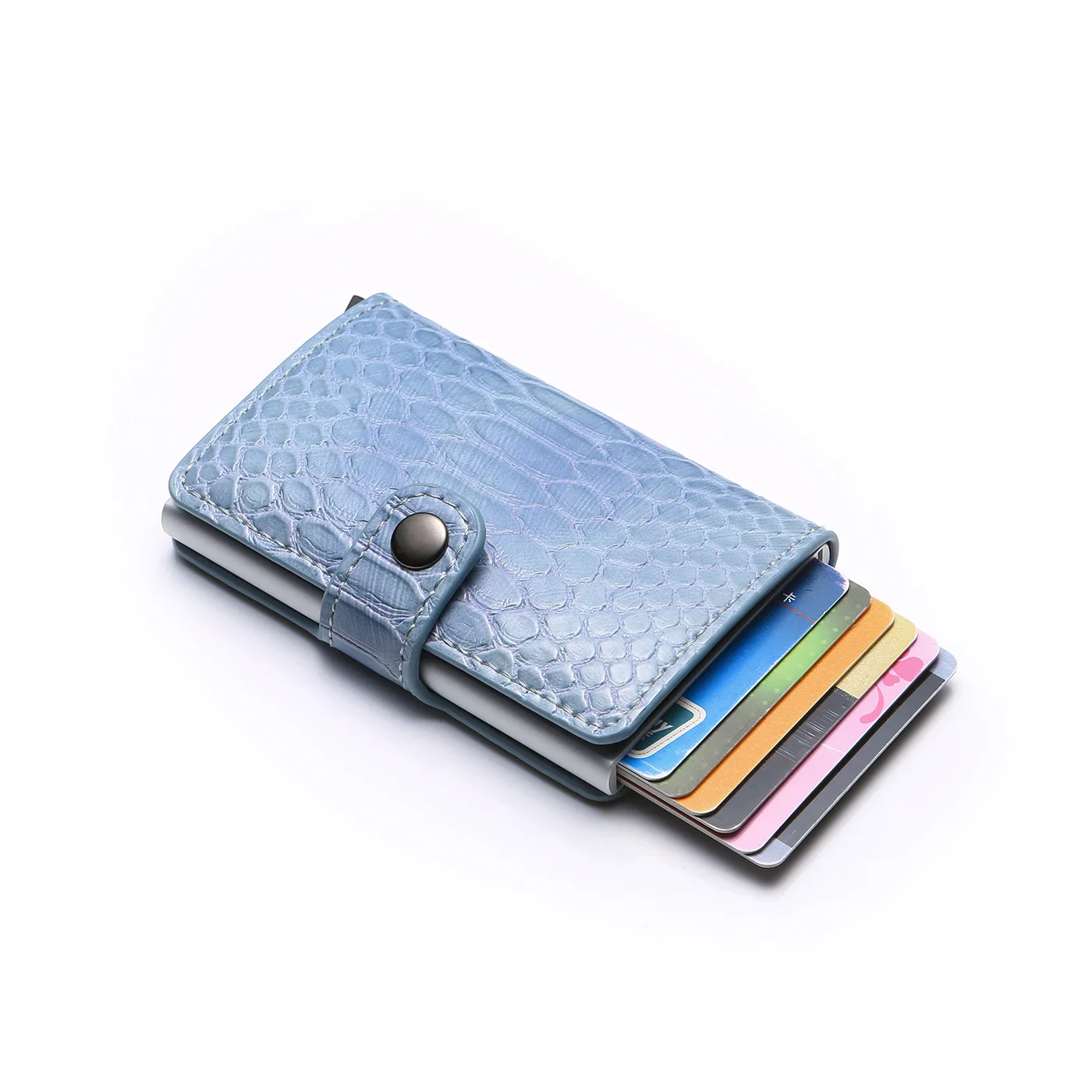 Rfid Блокировка id кредитный держатель для карт кошелек мужской Умный кошелек Алюминиевый металлический минималистичный кошелек Бизнес-держатель кредитной карты Carteira