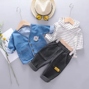 

Children's Wear Autumn Cardigan Boys Three-Piece 2019 Korean Casual Fashion Baby Set