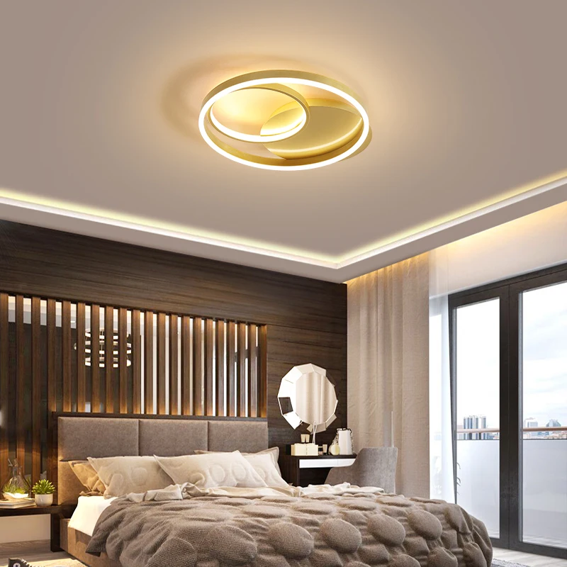 

Modern led chandelier for living room Bedroom Round Gold coffee surface mounted ceiling Chandeler lighting for home bedroom