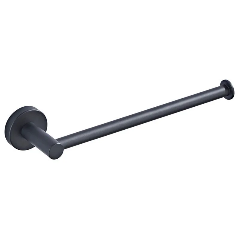 Tuqiu 25cm Towel Bar Wall Mounted Towel Rack Bathroom Brass and Stainless Steel Towel Hanger Rail Matte Black Towel Holder