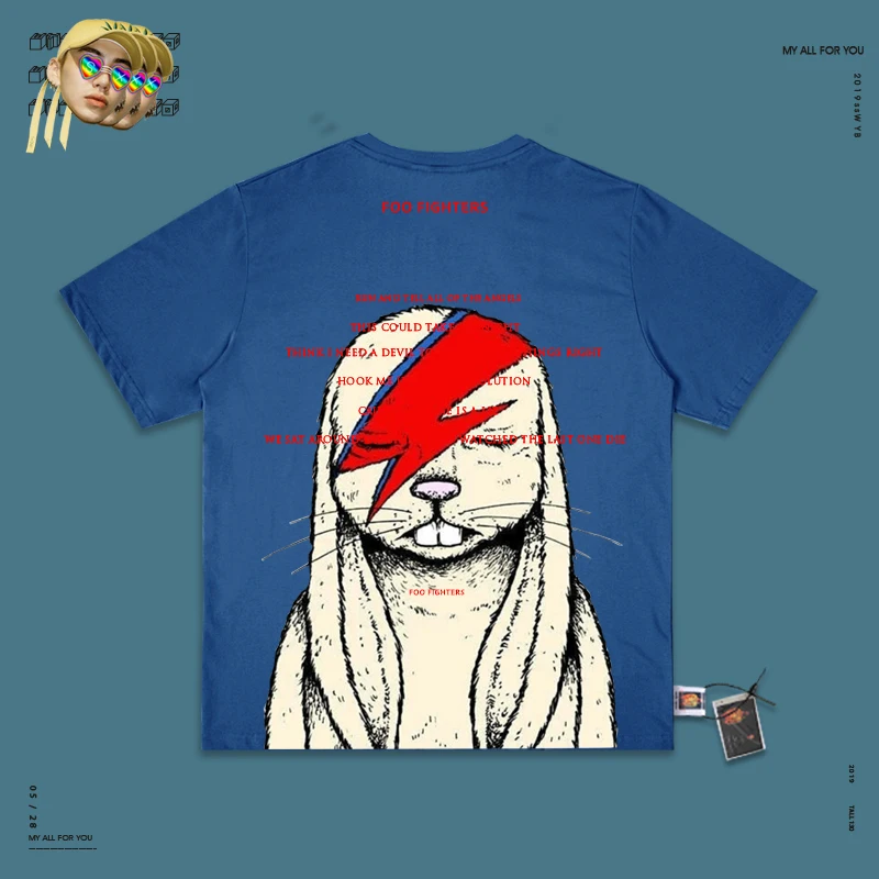 Tide Brand T Shirt Fire War Chariot Band Foo Fighters Salute Fund Rock Music Lover Short Sleeve T Shirt Men And Women - Цвет: royalblue