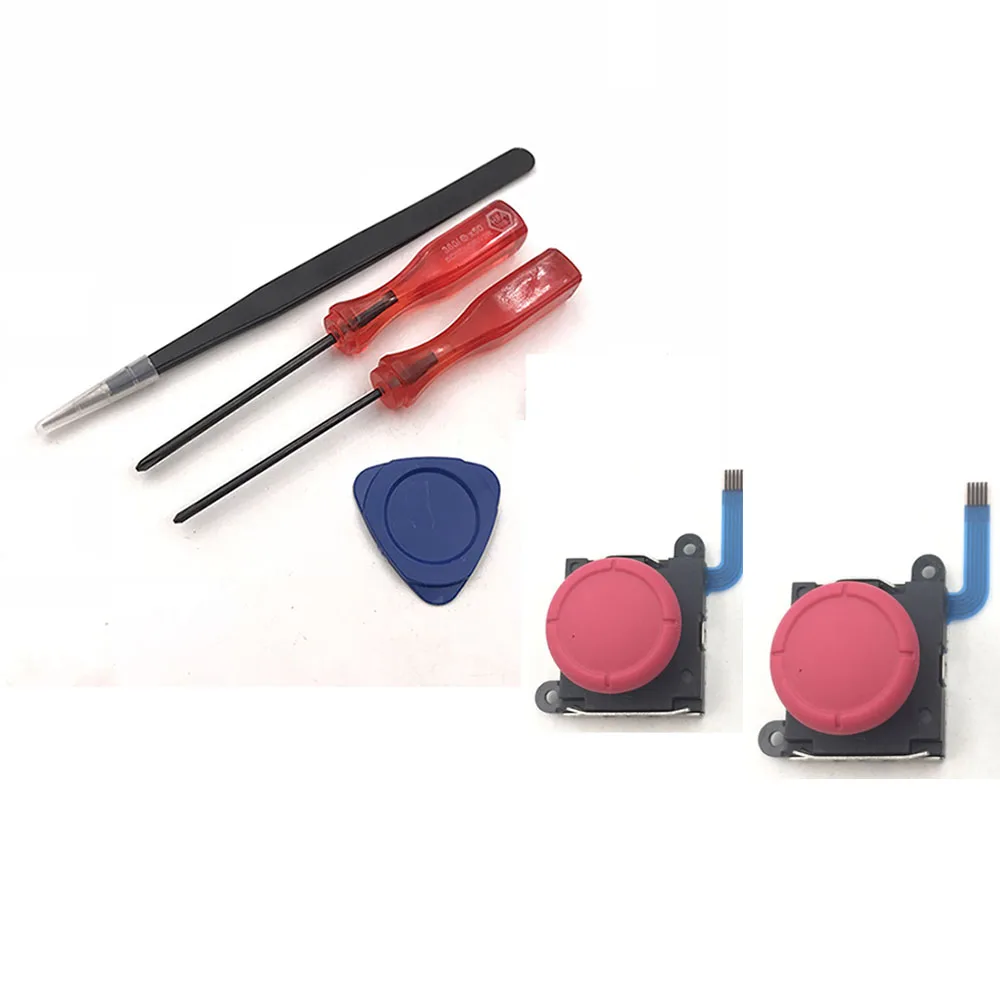 2PCS Red Kit Аналоговый 3D джойстик для nintendo Switch Joy Con& Lite контроллер джойстики левый и правый/отвертка открытый набор инструментов - Цвет: 2PCS Red Kit