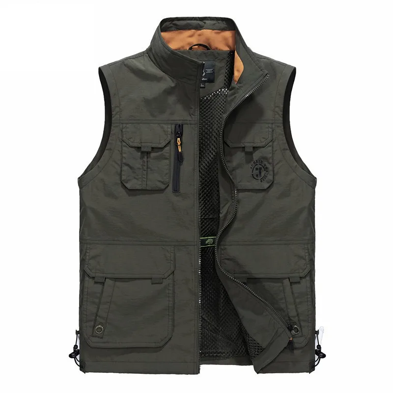 Весна и осень Открытый Повседневный водонепроницаемый большой размер рыбалка фотография мульти-карманы жилет Мужская 7678