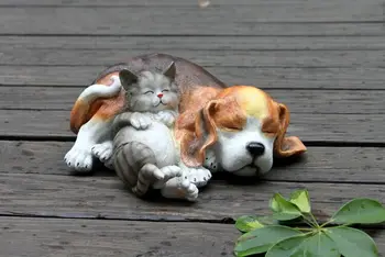 

RESIN CAT DOG GARDEN FOREST OUTDOOR PATIO TERRACE SCULPTURE ORNAMENT ANIMAL ORNAMENTS