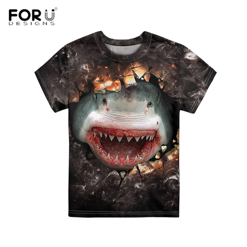 FORUDESIGNS футболка в стиле Харадзюку Детская летняя футболка с 3D принтом животных футболка для маленьких мальчиков и девочек от 3 до 16 лет с принтом «сделай сам» - Цвет: CC2315Z78