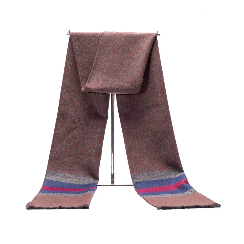 New Autumn And Winter Men's Scarves Thickened Warm Grid Casual Business Cotton Spot Scarves