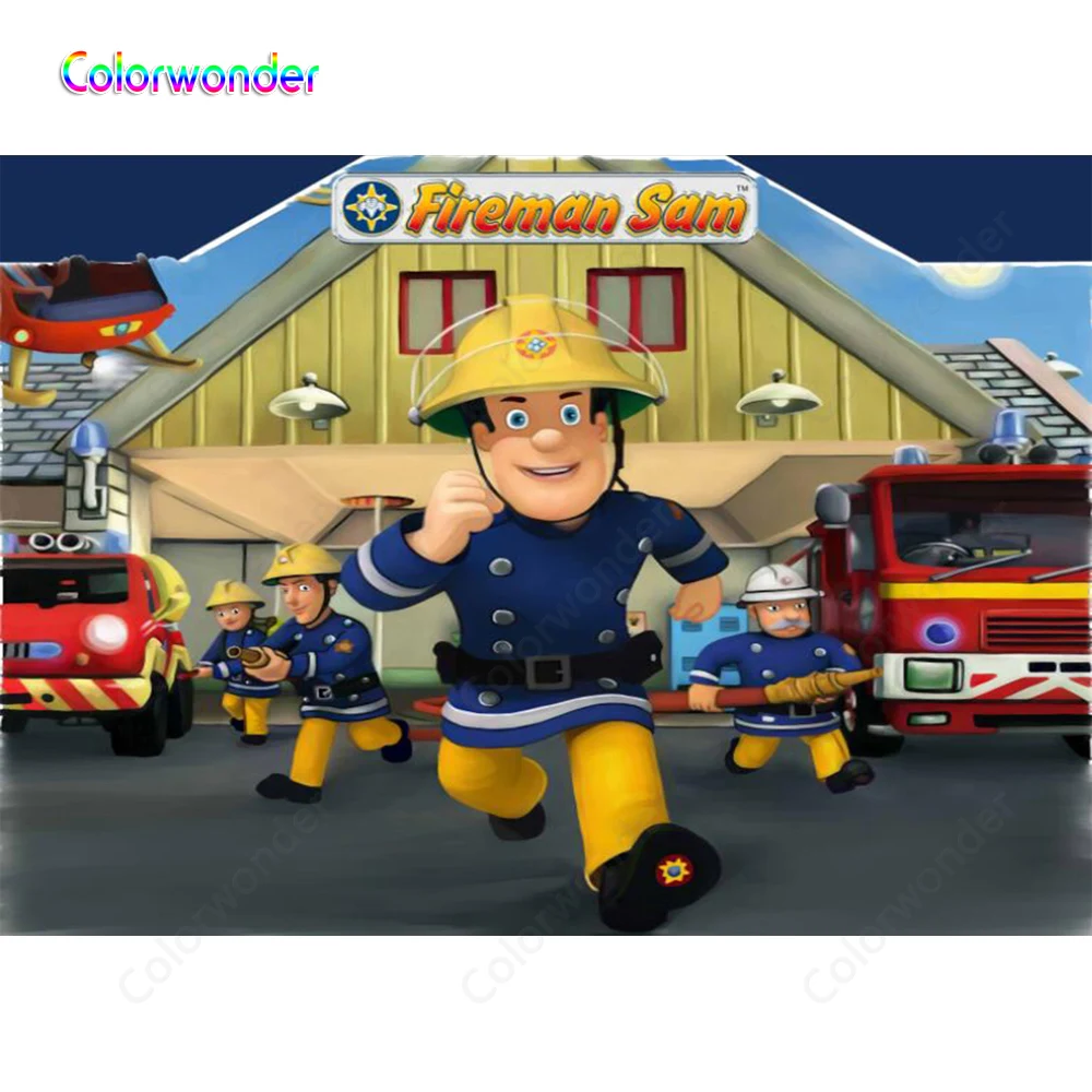 Pompier Sam Theme Fete Toile De Fond Pompier Pompier Pompier Anniversaire Photographie Arriere Plan Pour Gateau Table Decor Banniere Aliexpress