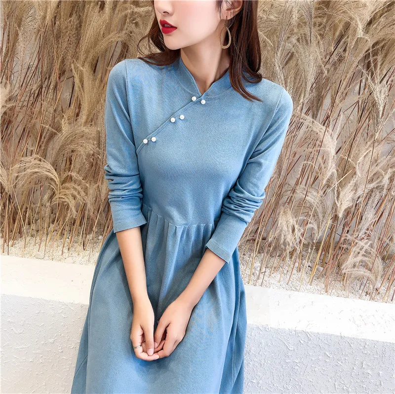 Акция, женские свитера и пуловеры, свитер для женщин, новинка 9281, платье Ципао с бусинами, 78-Mao, лофт, 3 ряда, 2 полки