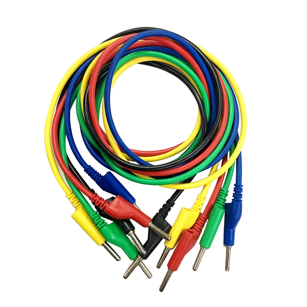 4mm Banana Plug Male Jack Silicone Test Cable 1Meter - Pack of 5Pcs
