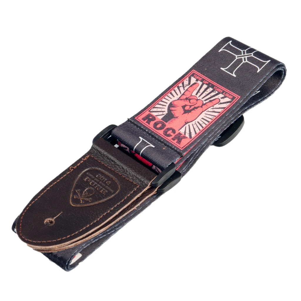Adjustable Guitar Strap Colorful Printing Nylon Strap Guitar Strap Lock for Acoustic Electric Guitar and Bass