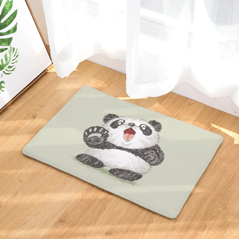 Panda 07 Забавные коврики с принтом панды для входной двери, Нескользящие Коврики для прихожей, спальни, коврики для ног, коврики для ванной комнаты - Цвет: Panda 07