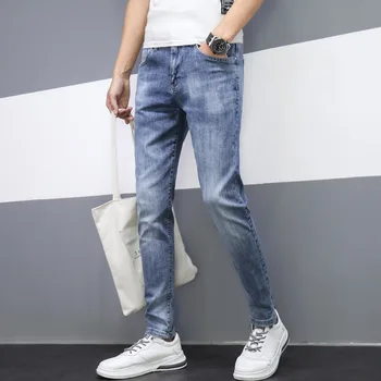 

Jeans men's Korean fashion 2020 spring new fashion brand slim little feet men's youth elastic Capris