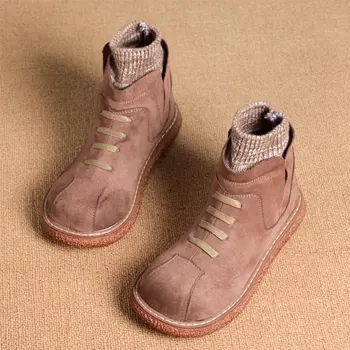 

2020 autumn and winter street warm Martin boots big head wool flat ankle boots non-slip student snow boots women boots