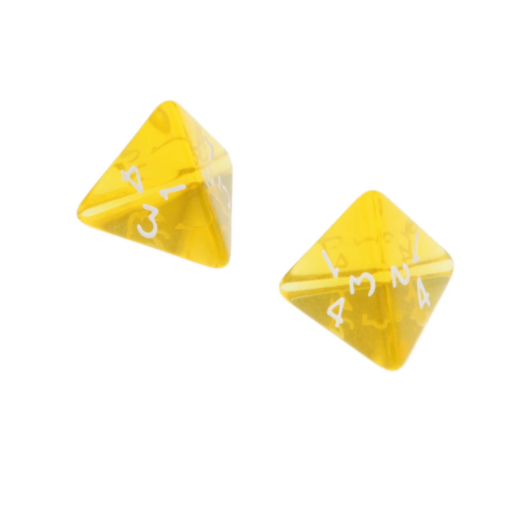 New 5pcs/Set TRPG Games Dungeons & Dragons D4 Multi Sided Dices Set Yellow