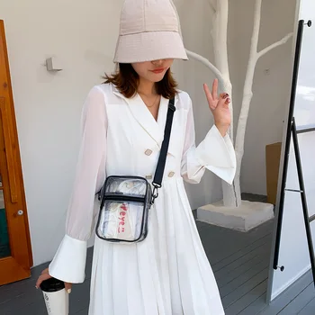 

PVC Transparent Clear Women Crossbody Bags Sports Casual Shoulder Messenger Handbag Female Small Phone Pouch