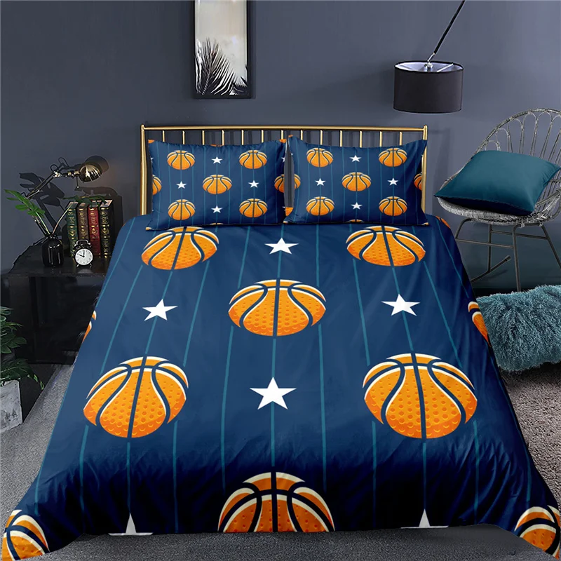 

Luxury 3D Kids Boys Ball Print 2/3Pcs Bedding Set Sport Themed Pattern Duvet Cover Pillowcase Home Textile Queen and King Size