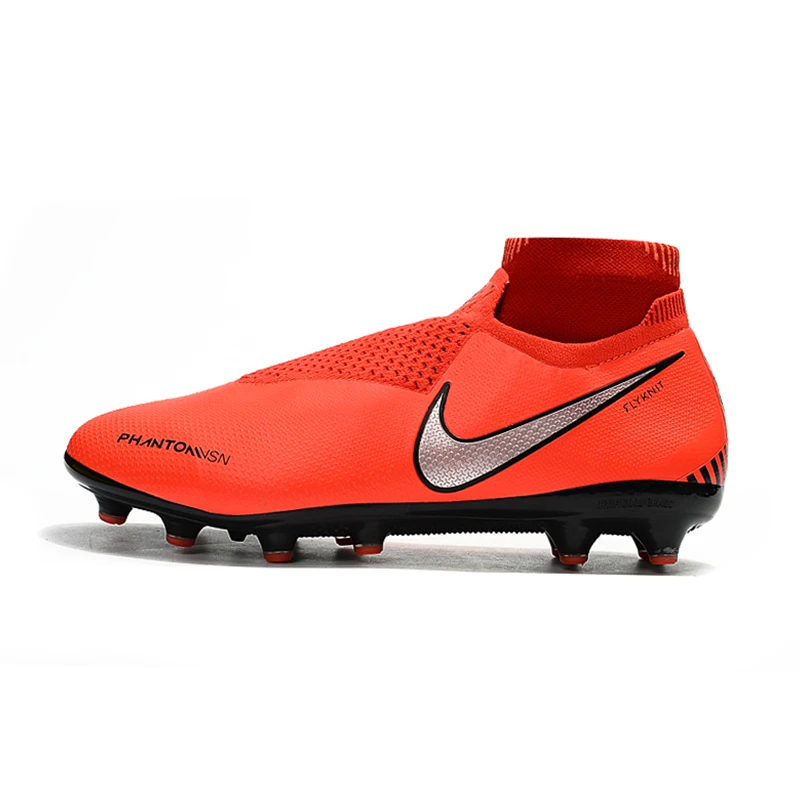 Nike Phantom VSN Elite DF AG; большие размеры 39-45 победы пакет при полной зарядке тени бесшовные кроссовки мужские Обувь для футбола футбольные бутсы с зажимом - Цвет: Красный
