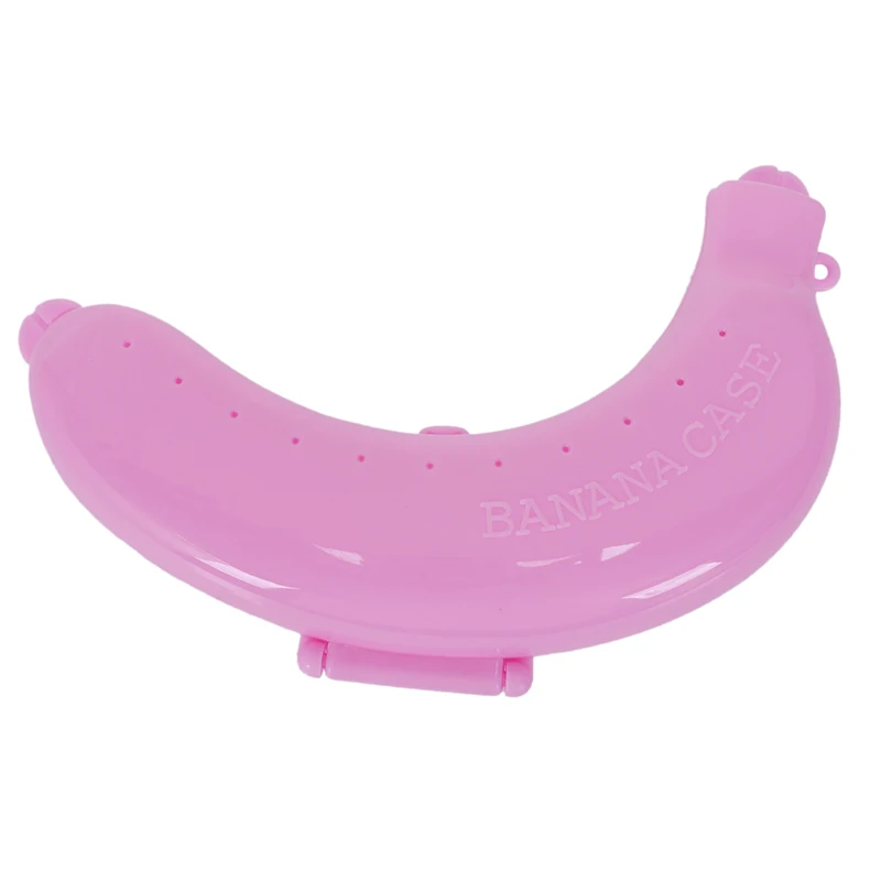 

Cute Banana Protector Case Container Trip Outdoor Lunch Fruit Box Storage Holder Cheap Banana Trip Outdoor Box, Pink