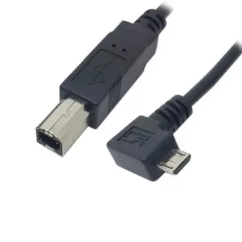 

Left Angled 90D Micro-USB OTG to Standard USB B Type Printer Scanner HD Cable DG