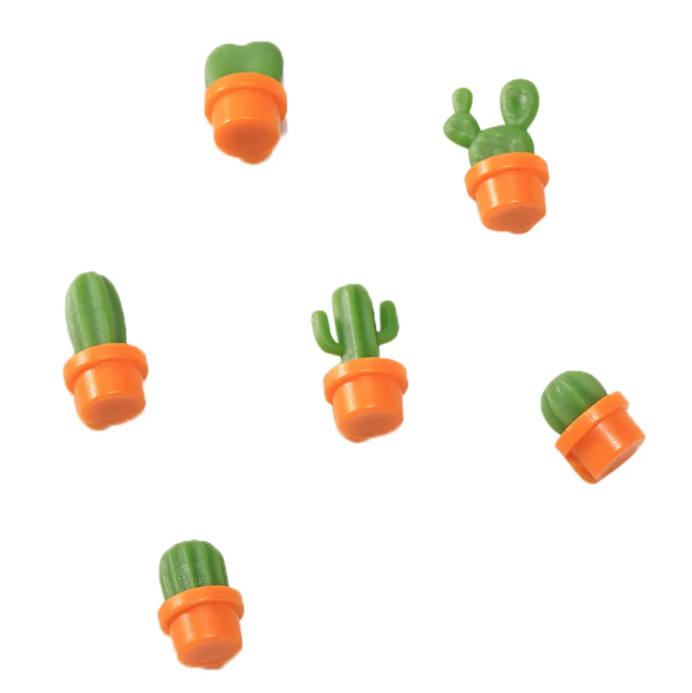 6pcs Refrigerator Message Sticker Cute Succulent Plant Shape Magnet Button Cactus Message Sticker Magn Home Decoration Sticker - Цвет: Orange