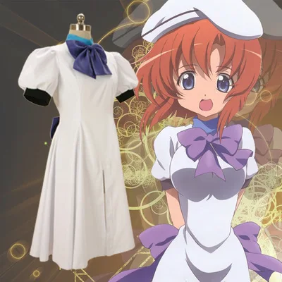 

Hight Quality Anime When They Cry Ryuuguu Rena Daily Dress Women Cosplay Costume Dress + Bow Tie + Bowknot