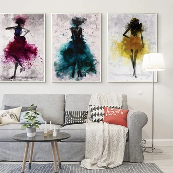 

Abstract dancing girl Canvas Painting Art Print Poster Picture Modern Home Decor wall art canvas print poster for living room